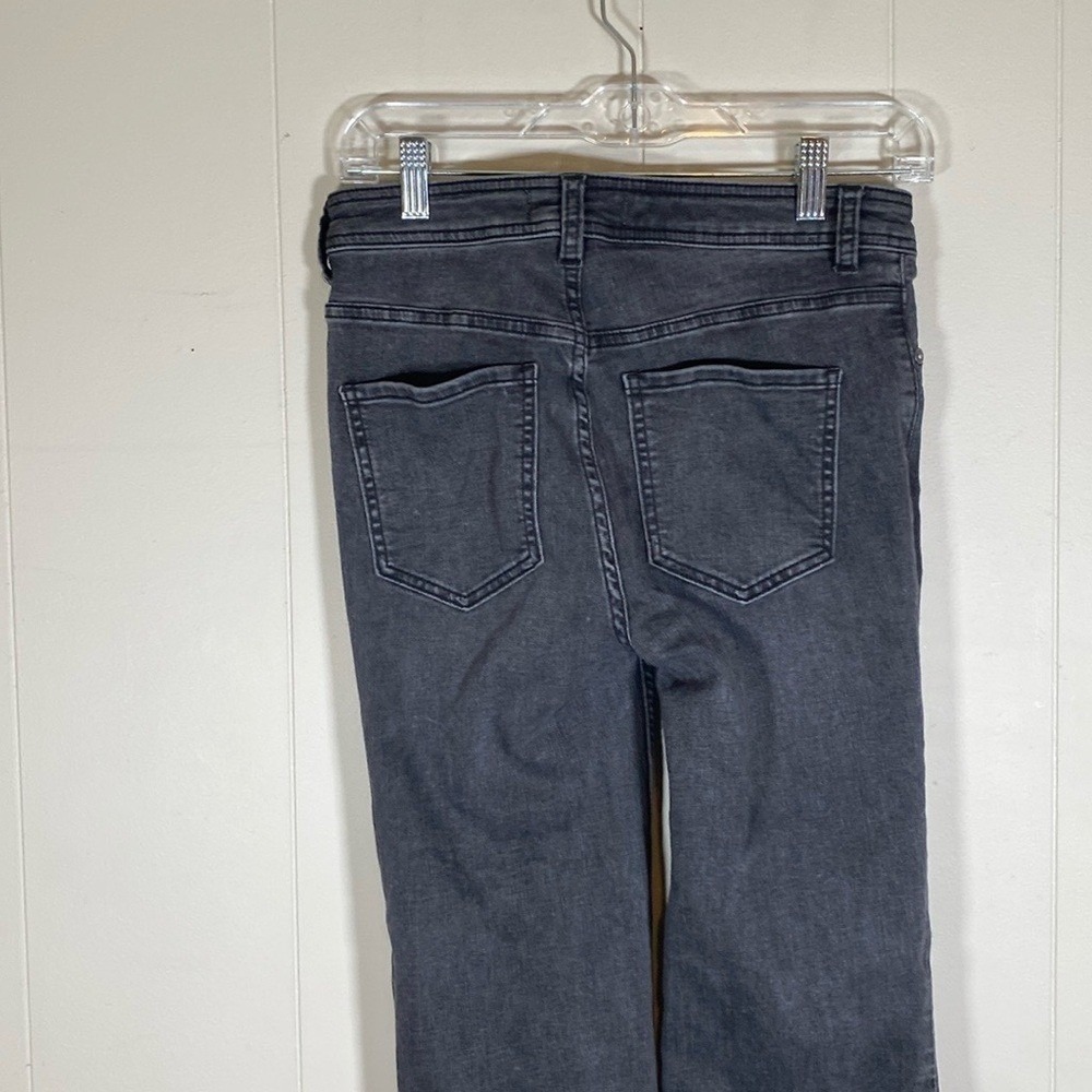 We The Free Jeans Womens 27 Black Denim Boot Cut Flare Button Fly Pants - Picture 5 of 13